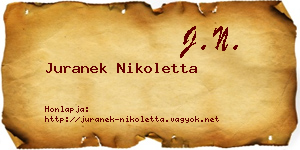 Juranek Nikoletta névjegykártya