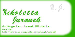 nikoletta juranek business card